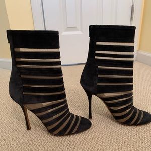Edmundo Castillo Black Suede and Mesh Booties